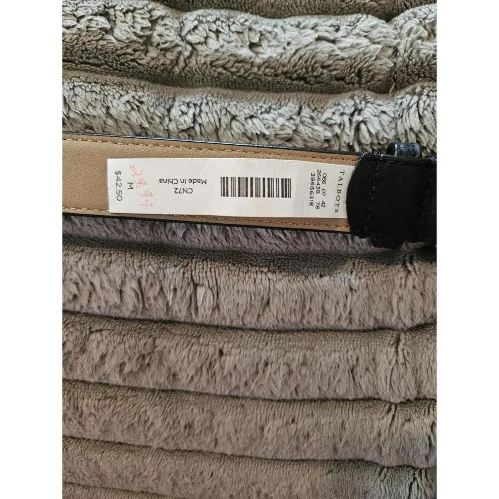 NWT Tabots Medium black leather belt
